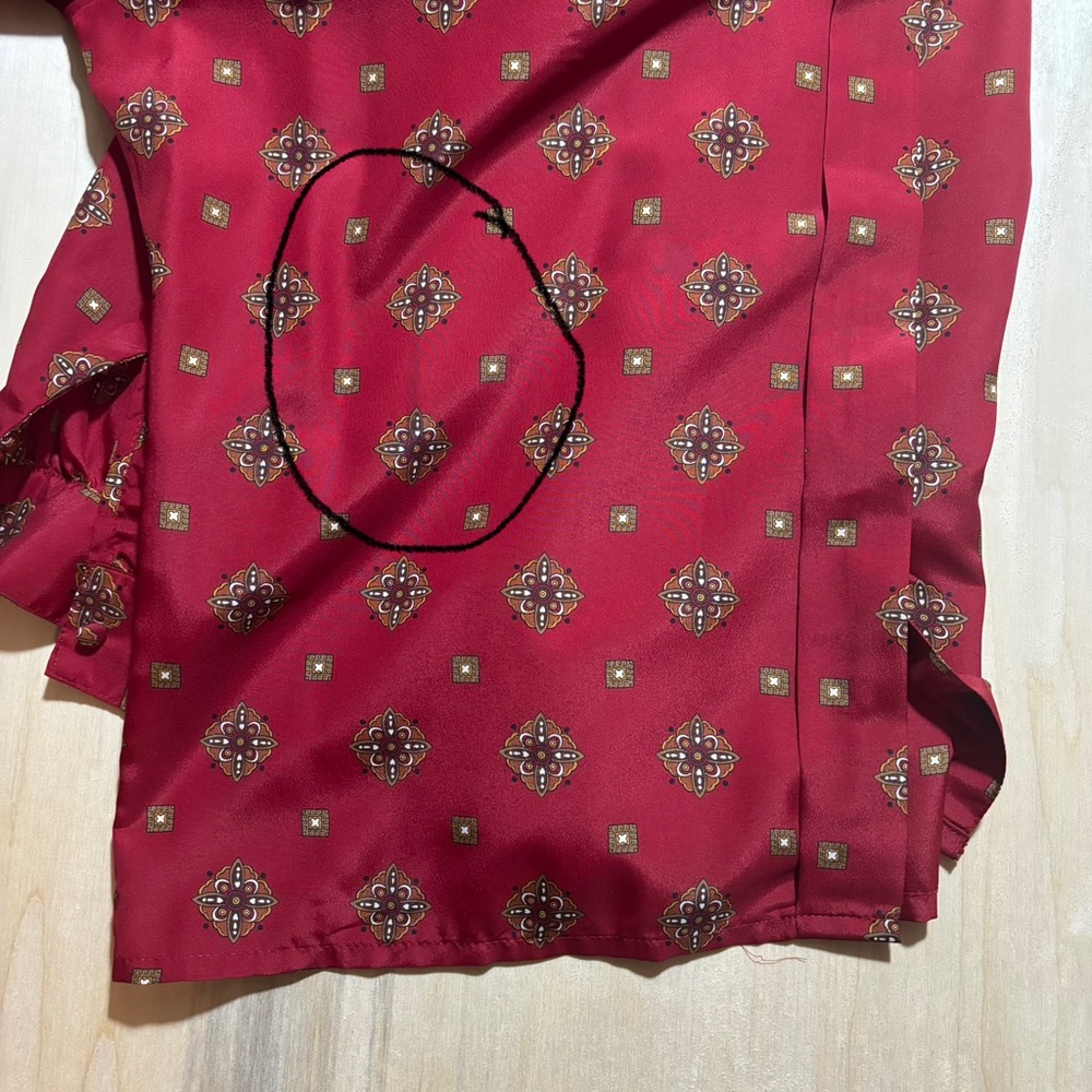 Vintage 80’s Koret Red Patterened Blouse with Bow-Tie Neckline - Picture 9 of 9